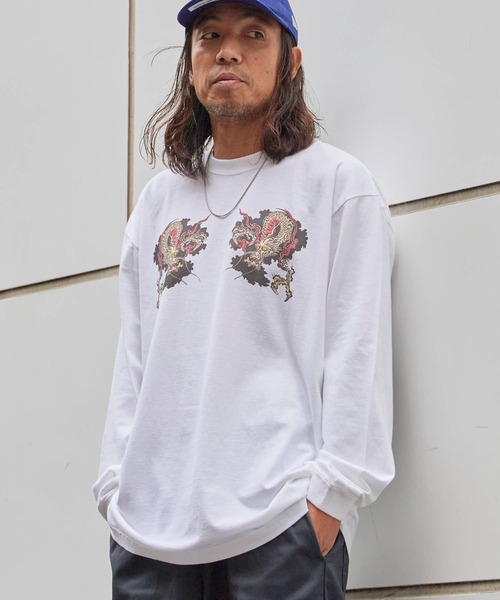 LONELY/論理（ロンリー）の「LONELY(論理)/ロンリー"ORIENTAL龍" HEAVY OZ LONG SLEEVE 6.6OZ ベビーウェイト ロンT（Tシャツ/カットソー・メンズ・ホワイト/ブラック・L/XL/XXL）」の15枚目の写真