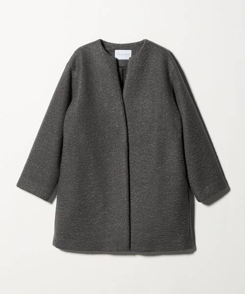 A DAY IN THE LIFE UNITED ARROWS(アデイインザライフユナイテッドアローズ)の「ブークレ メルトン キーネックコート <A DAY IN THE LIFE>(その他アウター・レディース・ダークグレー/ライム/ブラック/ナチュラル・FREE)」の21枚目の写真