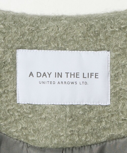 A DAY IN THE LIFE UNITED ARROWS(アデイインザライフユナイテッドアローズ)の「ブークレ メルトン キーネックコート <A DAY IN THE LIFE>(その他アウター・レディース・ダークグレー/ライム/ブラック/ナチュラル・FREE)」の10枚目の写真