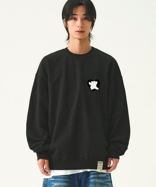 GRAVER（グレーバー）の「[ユニセックス]ベアハートバックプリントスウェット_ブラック/ブラックロゴ（スウェット・レディース・ブラック・MEDIUM/LARGE/SMALL）」の2枚目の写真