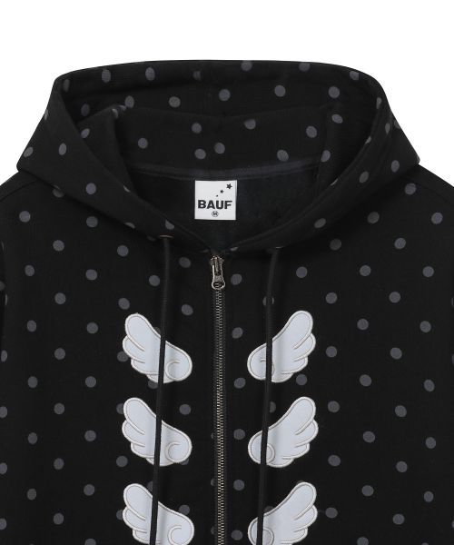 エンジェル フードパーカー [ドットブラック]（パーカー）｜BAUF