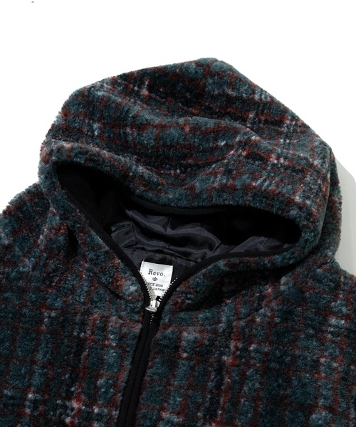 Revo.（レボ）の「Revo./レヴォ　ボアチェック ジップアップフーディー（その他アウター・メンズ・ブルー/ブラウン・MEDIUM/LARGE）」の10枚目の写真