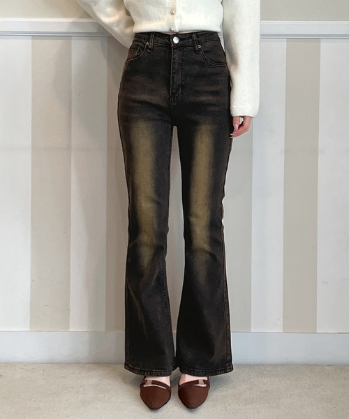 by muni:r(バイ ムニール)の「【着用動画あり・3色展開・身長別】ウォッシングブーツカットデニムパンツ(デニムパンツ・レディース・ブルー系その他/ブラウン/ブルー・S-Short/S-Regular/M-Short/M-Regular)」の22枚目の写真