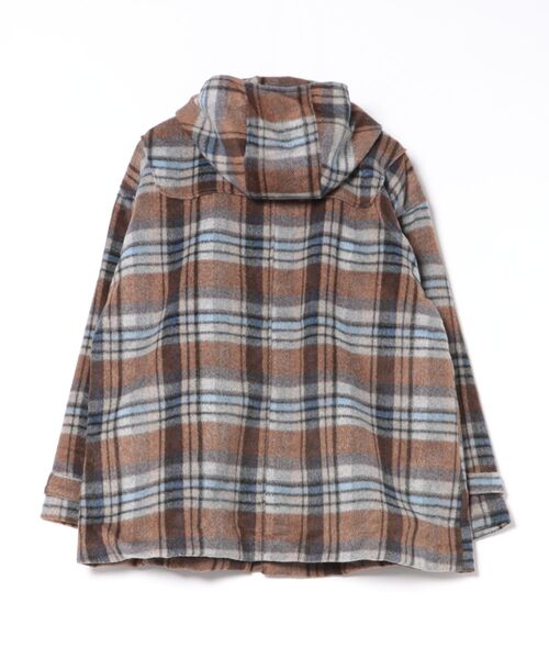 a.p.o.v.（エーピーオービー）の「a.p.o.v. 起毛ファータッチ肉厚チェックオーバーサイズ中綿ダッフルコート（ダッフルコート・メンズ・ブラウン/ホワイト・ONESIZE）」の3枚目の写真