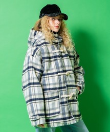 a.p.o.v.（エーピーオービー）の「a.p.o.v. 起毛ファータッチ肉厚チェックオーバーサイズ中綿ダッフルコート（ダッフルコート）」