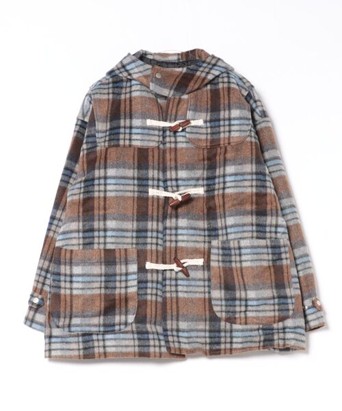 a.p.o.v.（エーピーオービー）の「a.p.o.v. 起毛ファータッチ肉厚チェックオーバーサイズ中綿ダッフルコート（ダッフルコート・メンズ・ブラウン/ホワイト・ONESIZE）」の8枚目の写真