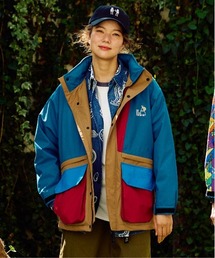 go slow caravan（ゴースローキャラバン）の「2レイヤークレイジー/総柄プリント フードイン スタンドブルゾン（ブルゾン）」