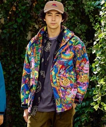 go slow caravan（ゴースローキャラバン）の「2レイヤークレイジー/総柄プリント フードイン スタンドブルゾン（ブルゾン）」