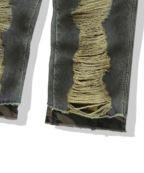 NOT4NERD（ノットフォーナード）の「Camo Layered Destroyed Denim Pants - Deep Blue（デニムパンツ・レディース・その他・MEDIUM/LARGE/X-LARGE）」の15枚目の写真