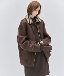 tageechita（タジチタ）の「【tageechita】フェアアイル柄 フェイクムートンジャケット（ムートンコート）」