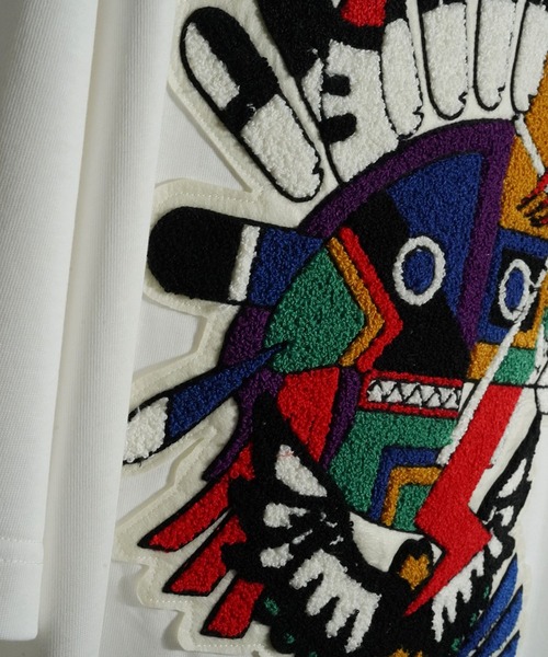 SeeSew（シーソー）の「【UNISEX】KOKOPELI WAPPEN TEE/ココペリワッペンTシャツ（Tシャツ/カットソー・メンズ・ホワイト/チャコールグレー・L/M）」の3枚目の写真