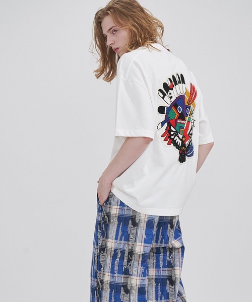 SeeSew（シーソー）の「【UNISEX】KOKOPELI WAPPEN TEE/ココペリワッペンTシャツ（Tシャツ/カットソー・メンズ・ホワイト/チャコールグレー・L/M）」の13枚目の写真