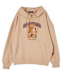ベイビーベアドール オーバーサイズ ドロップショルダー フードパーカー_ピーチ