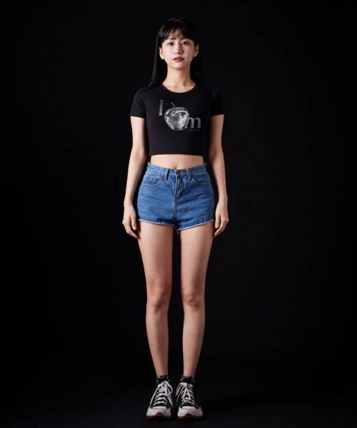 ASTRAL PROJECTION(アストラルプロジェクション)の「アップルスーピマスパンクロップTシャツ_ブラック(Tシャツ/カットソー・レディース・その他・LARGE/MEDIUM/SMALL)」の3枚目の写真