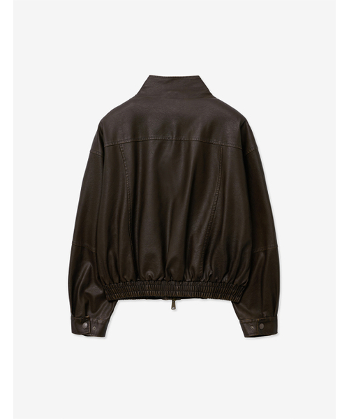 LADY VOLUME(レディーボリューム)の「9164 VINTAGE COATING LEATHER JUMPER_BROWN(ライダースジャケット・レディース・その他・FREE)」の3枚目の写真