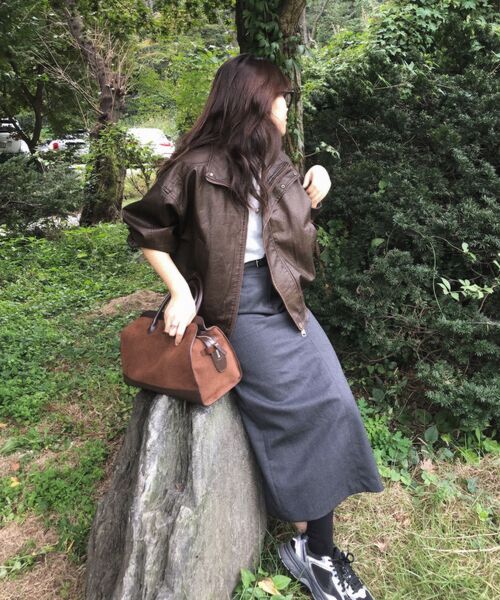 LADY VOLUME(レディーボリューム)の「9164 VINTAGE COATING LEATHER JUMPER_BROWN(ライダースジャケット・レディース・その他・FREE)」の7枚目の写真
