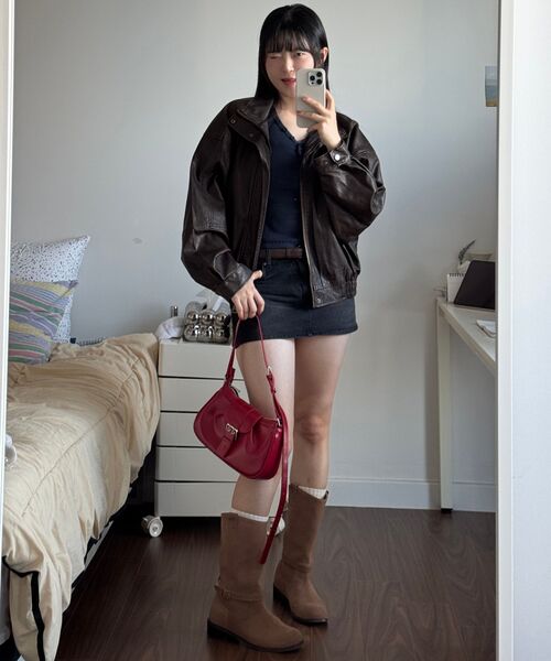 LADY VOLUME(レディーボリューム)の「9164 VINTAGE COATING LEATHER JUMPER_BROWN(ライダースジャケット・レディース・その他・FREE)」の10枚目の写真