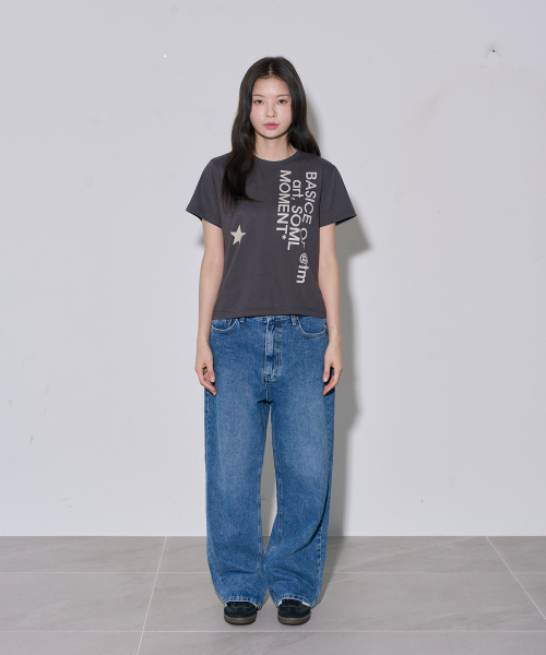 5OML(オーオーエムエル)の「スターレオパードレタリング半袖Tシャツチャコール(Tシャツ/カットソー・レディース・チャコール・FREE)」の2枚目の写真
