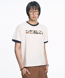 MOO（エムオーオー）の「カモアプリケリング半袖Tシャツ - ホワイト（Tシャツ/カットソー）」