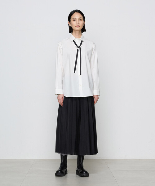 COMME CA(コムサ)の「〔 TALLサイズ 〕【ブライトリーセットアップ】オーガニックタイプライター シャツ(シャツ/ブラウス・レディース・ホワイト・15号/13号)」の3枚目の写真