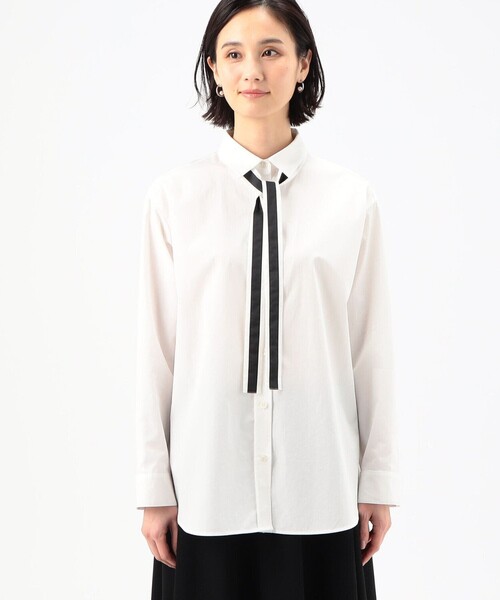 COMME CA(コムサ)の「〔 TALLサイズ 〕【ブライトリーセットアップ】オーガニックタイプライター シャツ(シャツ/ブラウス・レディース・ホワイト・15号/13号)」の7枚目の写真