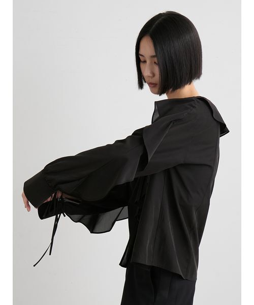 MIESROHE(ミースロエ)の「カスケードフリルブラウス(シャツ/ブラウス・レディース・ブラック/オレンジ/ホワイト・F)」の16枚目の写真