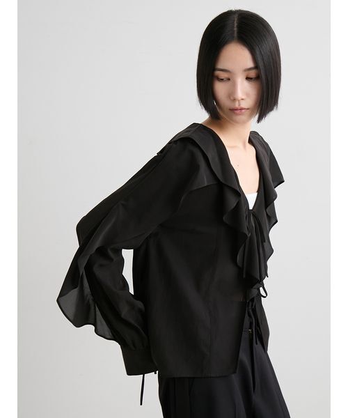 MIESROHE(ミースロエ)の「カスケードフリルブラウス(シャツ/ブラウス・レディース・ブラック/オレンジ/ホワイト・F)」の19枚目の写真