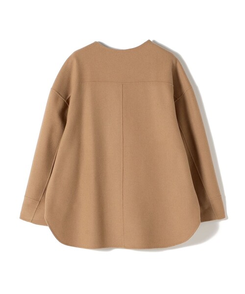 SHIPS（シップス）の「セミ 梳毛 配色 リバー ノーカラー コート（ノーカラーコート・レディース・キャメル/グレー・36/38）」の16枚目の写真