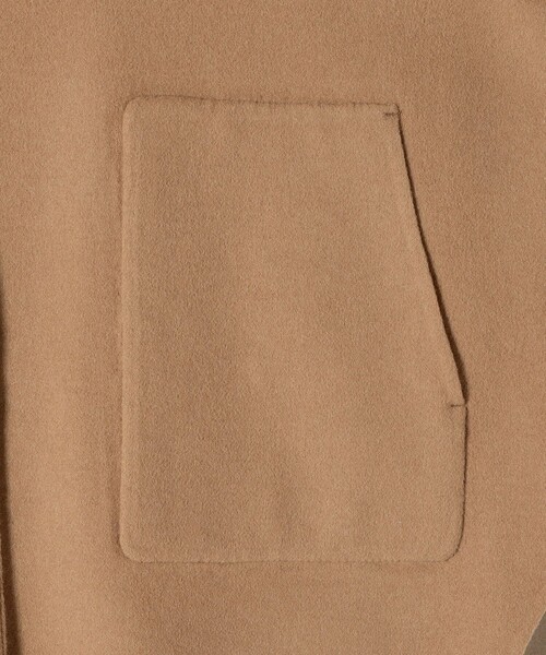 SHIPS（シップス）の「セミ 梳毛 配色 リバー ノーカラー コート（ノーカラーコート・レディース・キャメル/グレー・36/38）」の10枚目の写真