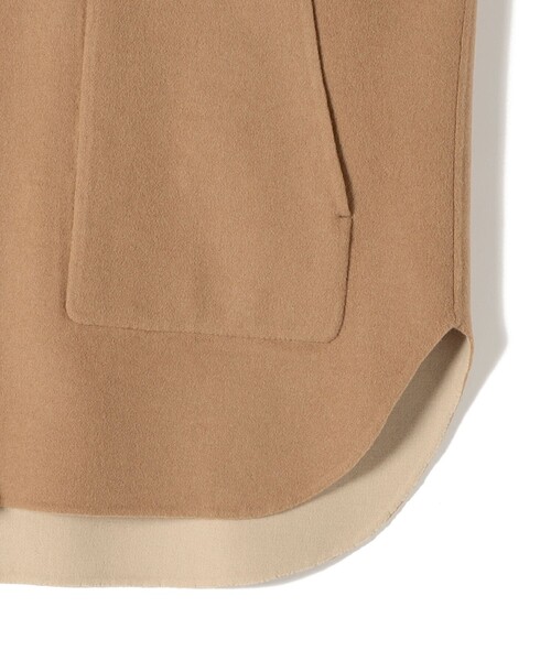 SHIPS（シップス）の「セミ 梳毛 配色 リバー ノーカラー コート（ノーカラーコート・レディース・キャメル/グレー・36/38）」の9枚目の写真