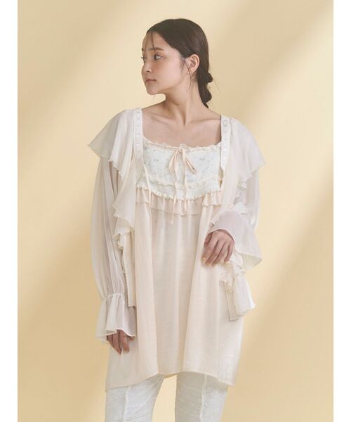 merry jenny(メリージェニー)の「サテンリボンキャミチュニック(その他トップス・レディース・ラベンダー/アイボリー・FREE)」の5枚目の写真