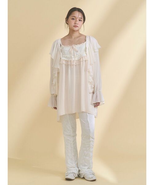 merry jenny(メリージェニー)の「サテンリボンキャミチュニック(その他トップス・レディース・ラベンダー/アイボリー・FREE)」の7枚目の写真