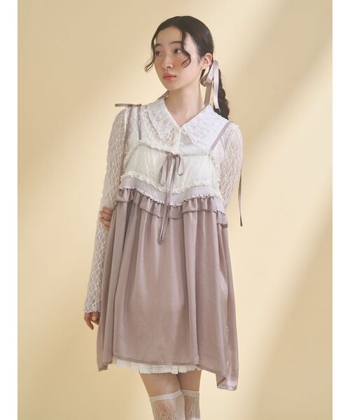 merry jenny(メリージェニー)の「サテンリボンキャミチュニック(その他トップス・レディース・ラベンダー/アイボリー・FREE)」の10枚目の写真