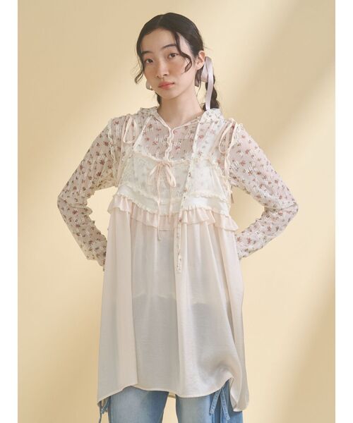 merry jenny(メリージェニー)の「サテンリボンキャミチュニック(その他トップス・レディース・ラベンダー/アイボリー・FREE)」の15枚目の写真