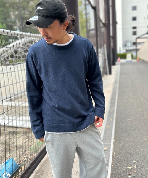 NO NEED(ノーニード)の「裏起毛プルオーバー(Tシャツ/カットソー・メンズ・ブルー/グリーン/ベージュ/ネイビー・S/M/LL/L)」の3枚目の写真