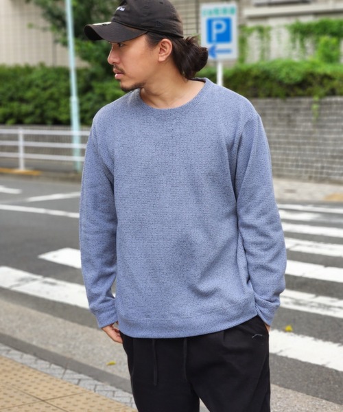 NO NEED(ノーニード)の「裏起毛プルオーバー(Tシャツ/カットソー・メンズ・ブルー/グリーン/ベージュ/ネイビー・S/M/LL/L)」の4枚目の写真