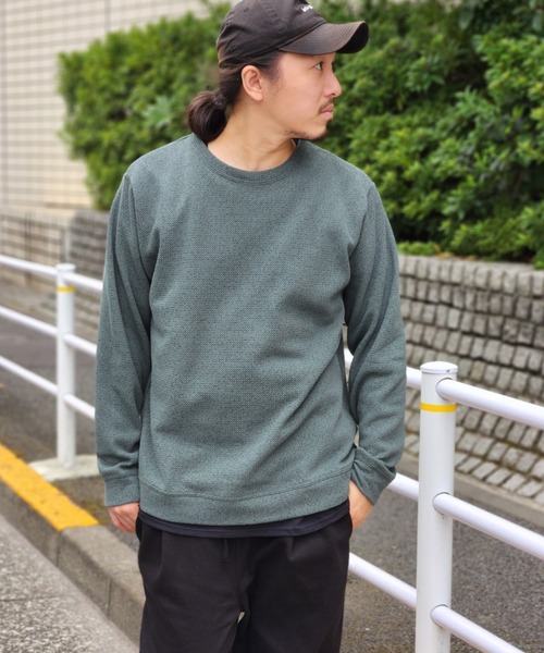 NO NEED(ノーニード)の「裏起毛プルオーバー(Tシャツ/カットソー・メンズ・ブルー/グリーン/ベージュ/ネイビー・S/M/LL/L)」の2枚目の写真