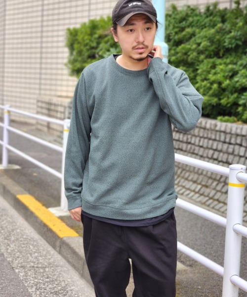 NO NEED(ノーニード)の「裏起毛プルオーバー(Tシャツ/カットソー・メンズ・ブルー/グリーン/ベージュ/ネイビー・S/M/LL/L)」の19枚目の写真