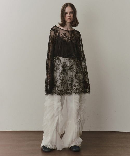 LA BELLE ETUDE（ラベルエチュード）の「2WAY総レースVネックオーバーTOPS（シャツ/ブラウス・レディース・ホワイト/ライトグリーン/ライトブルー/ブラック・FREE）」の20枚目の写真