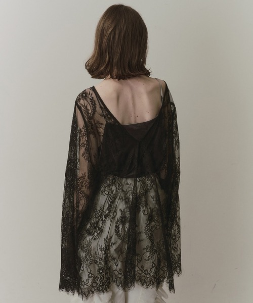 LA BELLE ETUDE（ラベルエチュード）の「2WAY総レースVネックオーバーTOPS（シャツ/ブラウス・レディース・ホワイト/ライトグリーン/ライトブルー/ブラック・FREE）」の18枚目の写真