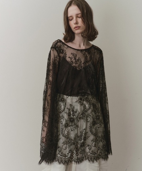 LA BELLE ETUDE（ラベルエチュード）の「2WAY総レースVネックオーバーTOPS（シャツ/ブラウス・レディース・ホワイト/ライトグリーン/ライトブルー/ブラック・FREE）」の15枚目の写真