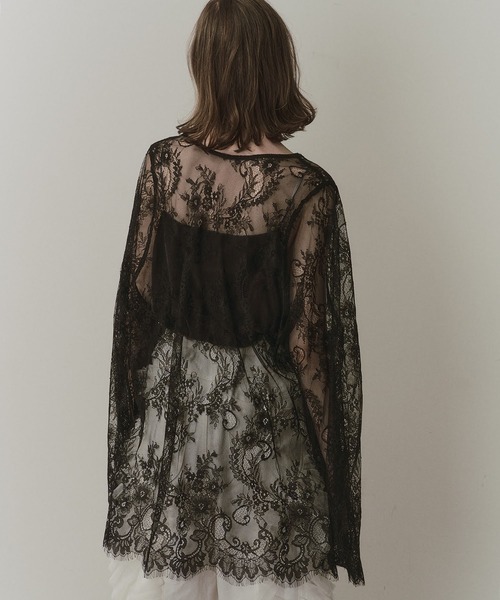 LA BELLE ETUDE（ラベルエチュード）の「2WAY総レースVネックオーバーTOPS（シャツ/ブラウス・レディース・ホワイト/ライトグリーン/ライトブルー/ブラック・FREE）」の16枚目の写真