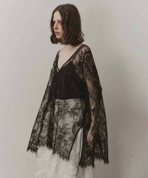 LA BELLE ETUDE（ラベルエチュード）の「2WAY総レースVネックオーバーTOPS（シャツ/ブラウス・レディース・ホワイト/ライトグリーン/ライトブルー/ブラック・FREE）」の17枚目の写真