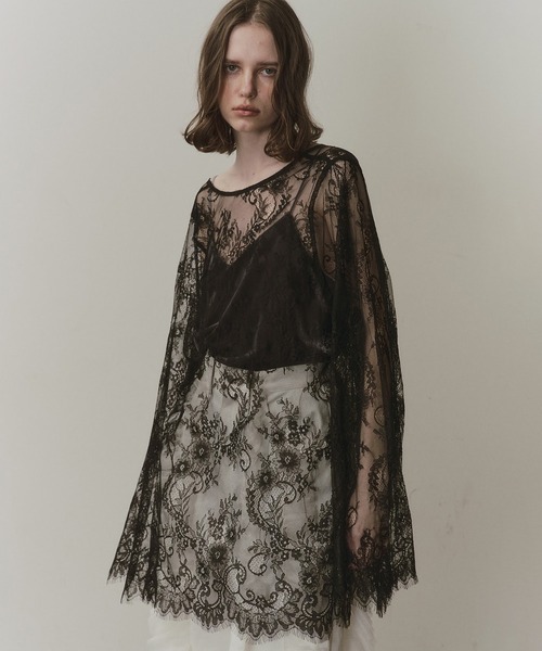 LA BELLE ETUDE（ラベルエチュード）の「2WAY総レースVネックオーバーTOPS（シャツ/ブラウス・レディース・ホワイト/ライトグリーン/ライトブルー/ブラック・FREE）」の14枚目の写真