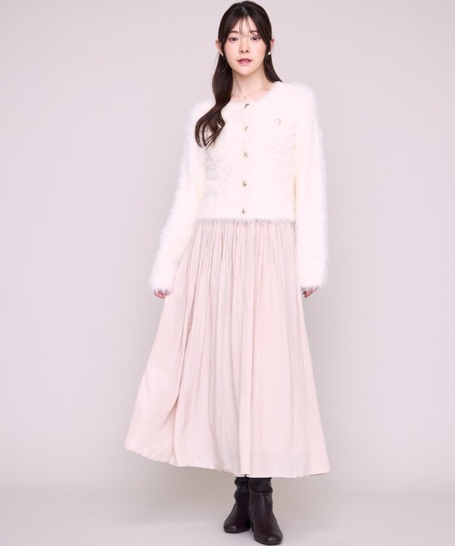 MISCH MASCH（ミッシュマッシュ）の「ZOZO限定  シャギーニットカーディガン（カーディガン/ボレロ・レディース・チャコールグレー/ブラック/アイボリー/ブラウン・ﾌﾘ-）」の12枚目の写真