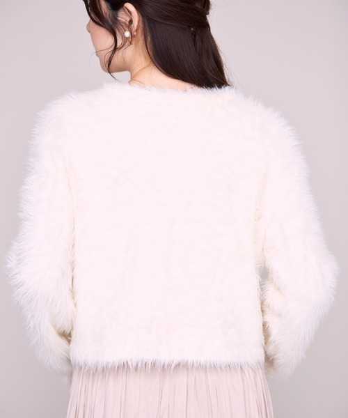 MISCH MASCH（ミッシュマッシュ）の「ZOZO限定  シャギーニットカーディガン（カーディガン/ボレロ・レディース・チャコールグレー/ブラック/アイボリー/ブラウン・ﾌﾘ-）」の16枚目の写真