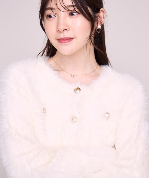MISCH MASCH（ミッシュマッシュ）の「ZOZO限定  シャギーニットカーディガン（カーディガン/ボレロ・レディース・チャコールグレー/ブラック/アイボリー/ブラウン・ﾌﾘ-）」の20枚目の写真