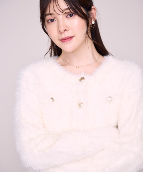 MISCH MASCH（ミッシュマッシュ）の「ZOZO限定  シャギーニットカーディガン（カーディガン/ボレロ・レディース・チャコールグレー/ブラック/アイボリー/ブラウン・ﾌﾘ-）」の21枚目の写真