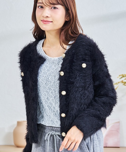 MISCH MASCH(ミッシュマッシュ)の「WEB限定 シャギーニットカーディガン(カーディガン/ボレロ・レディース・チャコールグレー/ブラック/アイボリー・フリ-)」の20枚目の写真