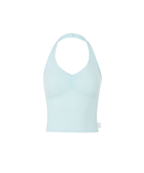 A.R.U（エイアールユー）の「SHIRRING HALTER TOP（Tシャツ/カットソー・レディース・パープル/アイボリー/ミント/サーモンピンク・SMALL/MEDIUM）」の2枚目の写真